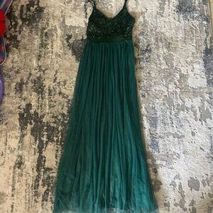 Green Sequin maxi dress